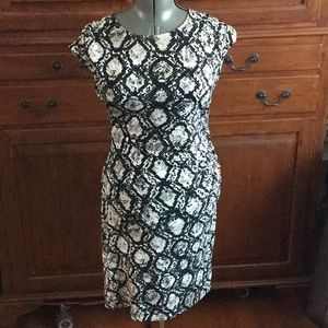 Snake skin pattern sheath dress